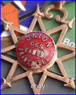 Médaille UNION DES DAMES FRANÇAISES Infirmière Maroc 1914 CROIX ROUGE SSBM UFF
