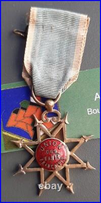 Médaille UNION DES DAMES FRANÇAISES Infirmière Maroc 1914 CROIX ROUGE SSBM UFF