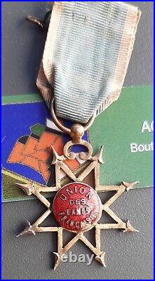 Médaille UNION DES DAMES FRANÇAISES Infirmière Maroc 1914 CROIX ROUGE SSBM UFF