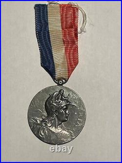 Médaille Ville de Château-Thierry Concours de Pompes 1902 Argent (158-48/P21)