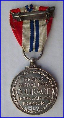 Médaille anglaise THE KING'S MEDAL FOR COURAGE IN THE CAUSE OF FREEDOM