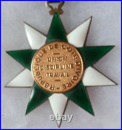 Médaille argent Commandeur Ordre Mérite Ivoirien Côte d'Ivoire Afrique ORIGINAL