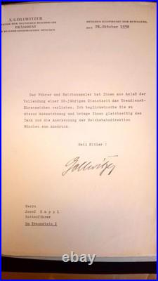 Médaille, broche, lettres de reconnaissance du gouvernement allemand
