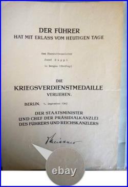 Médaille, broche, lettres de reconnaissance du gouvernement allemand