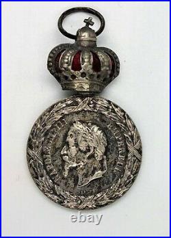 Medaille campagne 1859 italie a couronne Napoleon 3 argent monarchie de juillet