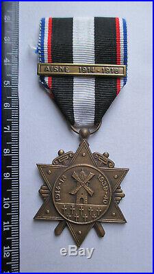 Médaille combats de l'AISNE 1914- 1918 french ww1 medal