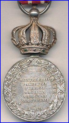 Médaille d'Italie 1859 à couronne Impériale