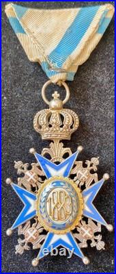 Médaille de Chevalier de l'Ordre de Saint SAVA 1883 dit Saint Au Manteau Vert