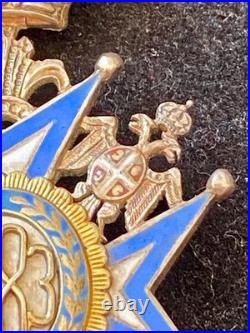 Médaille de Chevalier de l'Ordre de Saint SAVA 1883 dit Saint Au Manteau Vert