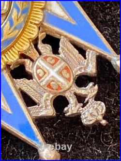 Médaille de Chevalier de l'Ordre de Saint SAVA 1883 dit Saint Au Manteau Vert