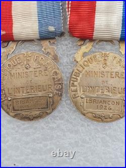 Médaille de courage et Dévouement, type de Coudray, vermeil, lot de 2 attribuées