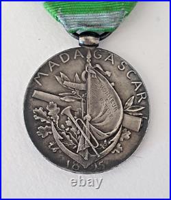 Médaille de l'Expédition de Madagascar, 1895, argent, parfait état