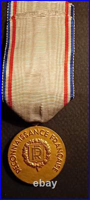 Médaille de la Reconnaissance française. 2nd modèle. Classe or, en bronze doré