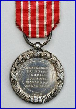 Médaille de la campagne d'Italie, 1859, signée E. F. Parfait état