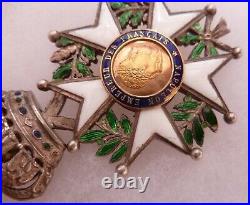 Médaille de luxe Croix Chevalier Légion d'Honneur 2° Empire or argent ORIGINAL