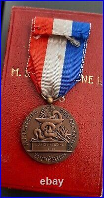 Médaille des Épidémies Ministère des Colonies 1948 dans sa boite ORIGINAL MEDAL