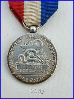 Médaille des Epidémies, ministère du commerce, argent, 1884