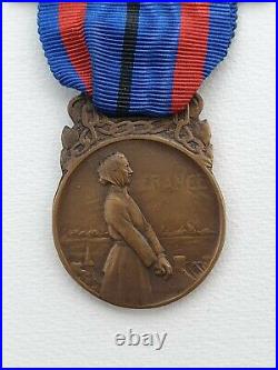 Médaille des Victimes de l'Invasion, 1914-1918, bronze, barrette Otage de Guerre
