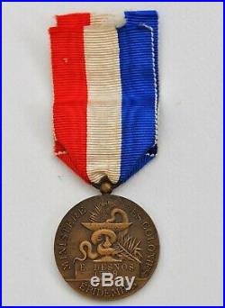Médaille des épidémies, Ministère des Colonies, bronze, 1928, dans sa boite