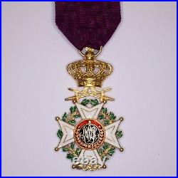 Médaille dofficier en or de lordre de Léopold de Belgique, à titre militaire