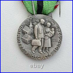 Médaille du Patriote Proscrit, 1939-1945, 1er type, bronze argenté