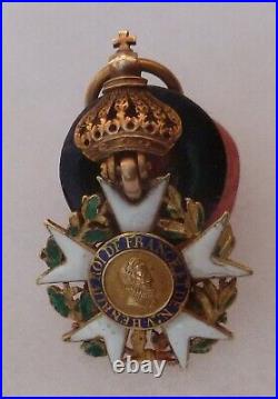 Médaille en OR Croix Officier Légion d'Honneur 1° Empire demi taille Henri IV
