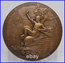 Médaille en bronze / Art Nu / Compagnie de navigation coloniale / Santa