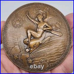 Médaille en bronze / Art Nu / Compagnie de navigation coloniale / Santa