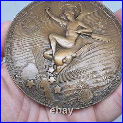 Médaille en bronze / Art Nu / Compagnie de navigation coloniale / Santa