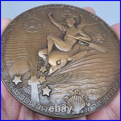 Médaille en bronze / Art Nu / Compagnie de navigation coloniale / Santa
