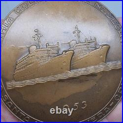 Médaille en bronze / Art Nu / Compagnie de navigation coloniale / Santa
