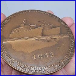 Médaille en bronze / Art Nu / Compagnie de navigation coloniale / Santa