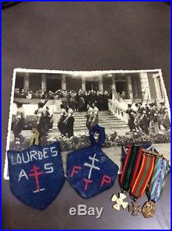 Medaille ffi résistance ww2 maquis libération Lourdes F T P A S