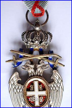 Medaille militaire Ordre de l'AIGLE BLANC SERBIE épées boite 14-18