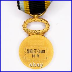 Médaille miniature d'officier de l'ordre des sociétés de secours mutuels en or