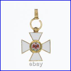 Médaille miniature de l'ordre de l'aigle rouge en or et émail. Avec son anneau e