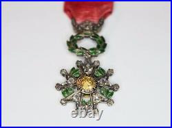 Médaille miniature de la légion d'honneur, or, argent, diamants, émail. TB