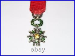Médaille miniature de la légion d'honneur, or, argent, diamants, émail. TB