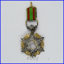 Médaille miniature du mérite agricole en or, argent avec diamants