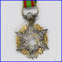 Médaille miniature du mérite agricole en or, argent avec diamants
