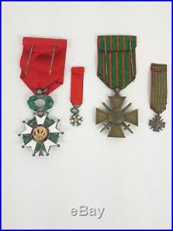 Medailles 14/18 croix de guerre et legion d'honneur