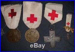 Médailles Association Dames française croix rouge attribuées infirmière 14/18