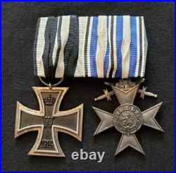 Médailles Croix de Fer 1914 1918 et Mérite Militaire Bavière 1917 en fer et zinc