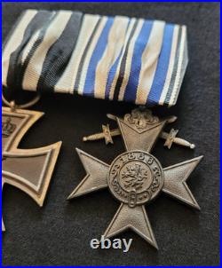 Médailles Croix de Fer 1914 1918 et Mérite Militaire Bavière 1917 en fer et zinc