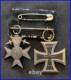 Médailles Croix de Fer 1914 1918 et Mérite Militaire Bavière 1917 en fer et zinc