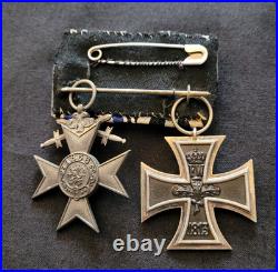 Médailles Croix de Fer 1914 1918 et Mérite Militaire Bavière 1917 en fer et zinc