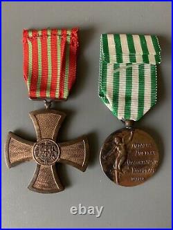 Médailles PORTUGAL WW1 Croix de Guerre 1917 + Comportement Exemplaire 1910