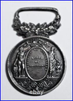 Médailles en Argent Actes et Dévouement Ministre De l'Intérieur, 1871-1876, BARRE