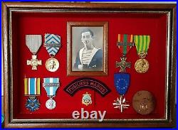 Médailles insignes d'un Fusilier Marin d'Indochine