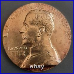 Médaillle FOCH argent massif Vermeil Les Médaillés Militaires Ouvres Orphelinat
